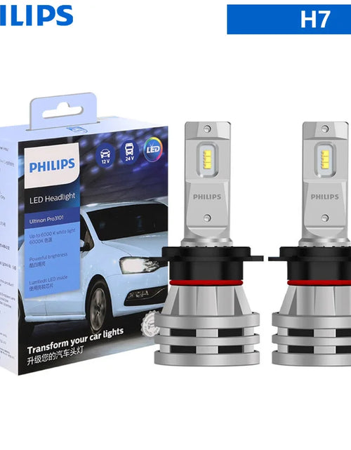 Load image into Gallery viewer, Philips LED H1 H3 H4 H7 H11 Ultinon Pro3101 12V/24V 6000K Bright White HB3 9005 HB4 9006 HIR2 9012 Auto Headlight LED Lamps, 2X
