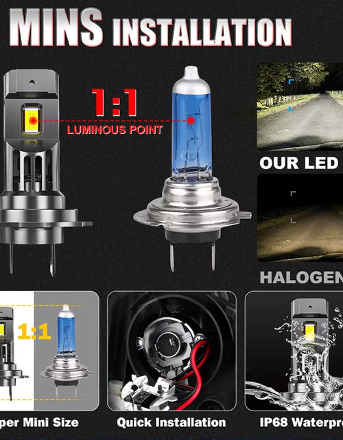 Load image into Gallery viewer, 800W Turbo H7 H11 LED Headlight Bulbs CANBUS Lights 80000LM H4 9012 9005 HB3 9006 Mini Lamp 3580 CSP Wireless Car LED with Fan

