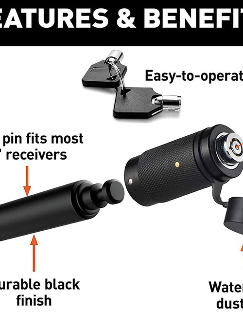 Load image into Gallery viewer, American Flag Trailer Hitch Cover for 2 Inch Receivers（With 5/8-Inch Pin Diameter Trailer Hitch Lock ） (Black)
