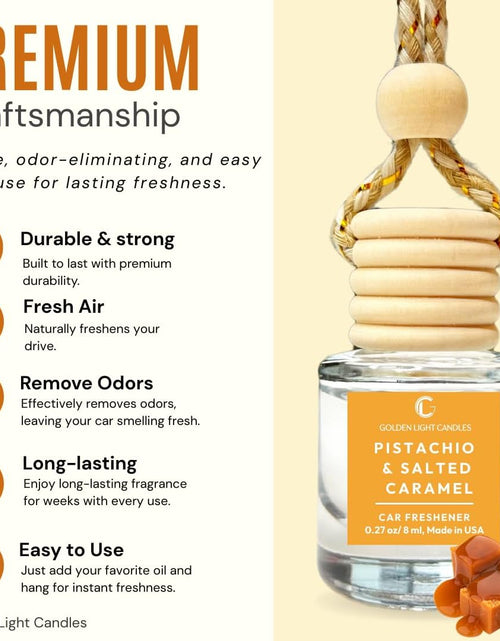 Load image into Gallery viewer, Car Air Freshener Hanging Diffuser 2 Pack – Pistachio &amp; Salted Caramel Scent, 45+ Days Long Lasting Essential Oil Fresheners, Made in USA, Cute Car Diffuser for Women
