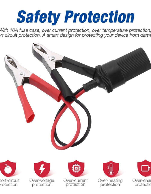 Load image into Gallery viewer, 2PCS Car Battery Alligator Clamp Clip Cigarette Lighter Power Adapter Socket 12V
