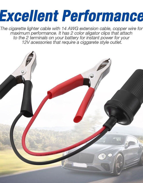 Load image into Gallery viewer, 2PCS Car Battery Alligator Clamp Clip Cigarette Lighter Power Adapter Socket 12V
