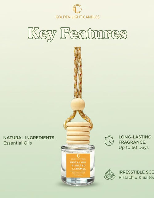 Load image into Gallery viewer, Car Air Freshener Hanging Diffuser 2 Pack – Pistachio &amp; Salted Caramel Scent, 45+ Days Long Lasting Essential Oil Fresheners, Made in USA, Cute Car Diffuser for Women
