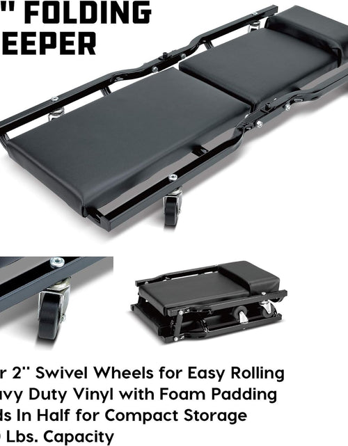 Load image into Gallery viewer, Powerbuilt 6 Piece Car Jack and Garage Creeper Service Set, 2 Ton Vehicle Lift, Jackstands, Folding Creeper, Wheel Chocks, Car Repair Garage Equipment - 640816, Large, Red
