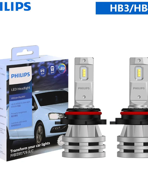Load image into Gallery viewer, Philips LED H1 H3 H4 H7 H11 Ultinon Pro3101 12V/24V 6000K Bright White HB3 9005 HB4 9006 HIR2 9012 Auto Headlight LED Lamps, 2X
