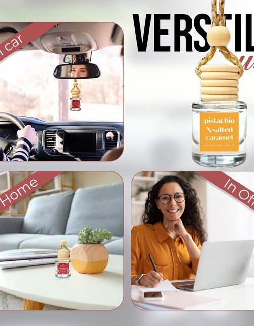 Load image into Gallery viewer, Car Air Freshener Hanging Diffuser 2 Pack – Pistachio &amp; Salted Caramel Scent, 45+ Days Long Lasting Essential Oil Fresheners, Made in USA, Cute Car Diffuser for Women
