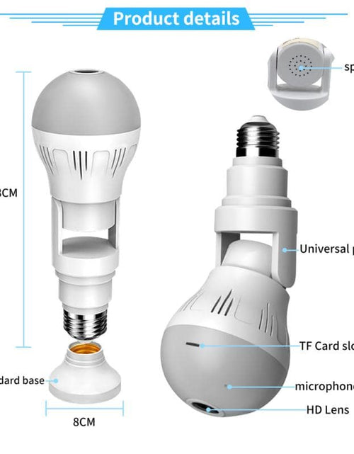 Load image into Gallery viewer, 360° Panoramic Hidden Light Bulb Wifi Camera
