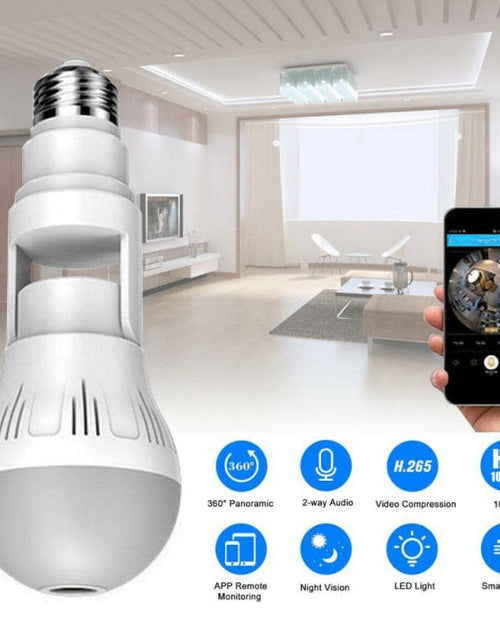 Load image into Gallery viewer, 360° Panoramic Hidden Light Bulb Wifi Camera

