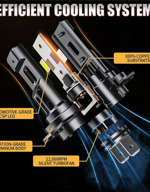 Load image into Gallery viewer, 800W Turbo H7 H11 LED Headlight Bulbs CANBUS Lights 80000LM H4 9012 9005 HB3 9006 Mini Lamp 3580 CSP Wireless Car LED with Fan
