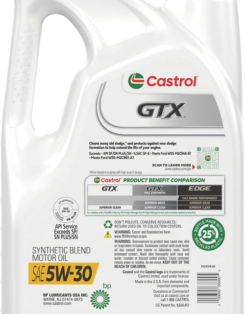 Load image into Gallery viewer, GTX 5W-30 Synthetic Blend Motor Oil, 5 Quarts
