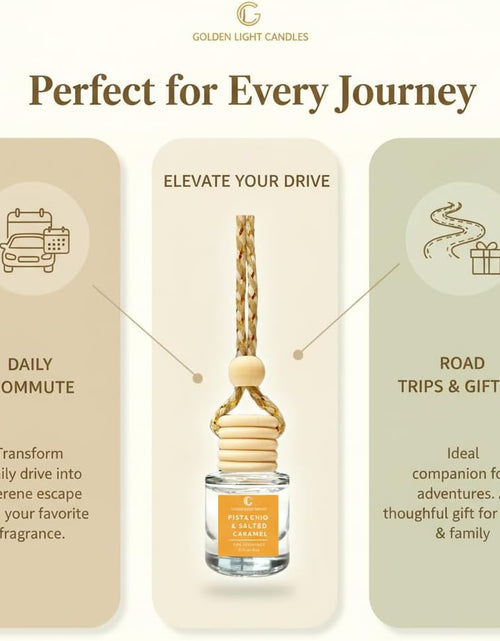 Load image into Gallery viewer, Car Air Freshener Hanging Diffuser 2 Pack – Pistachio &amp; Salted Caramel Scent, 45+ Days Long Lasting Essential Oil Fresheners, Made in USA, Cute Car Diffuser for Women
