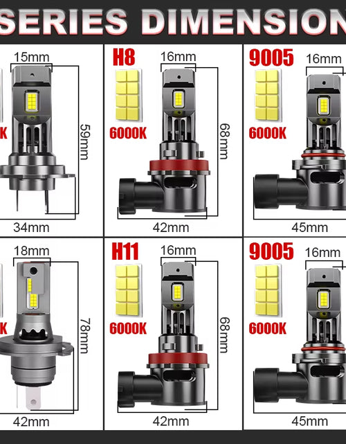 Load image into Gallery viewer, 800W Turbo H7 H11 LED Headlight Bulbs CANBUS Lights 80000LM H4 9012 9005 HB3 9006 Mini Lamp 3580 CSP Wireless Car LED with Fan

