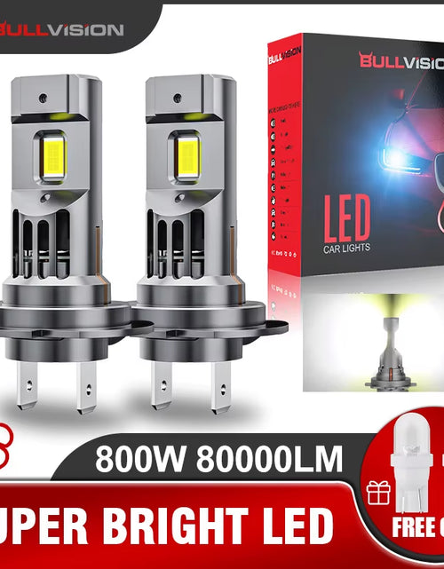 Load image into Gallery viewer, 800W Turbo H7 H11 LED Headlight Bulbs CANBUS Lights 80000LM H4 9012 9005 HB3 9006 Mini Lamp 3580 CSP Wireless Car LED with Fan
