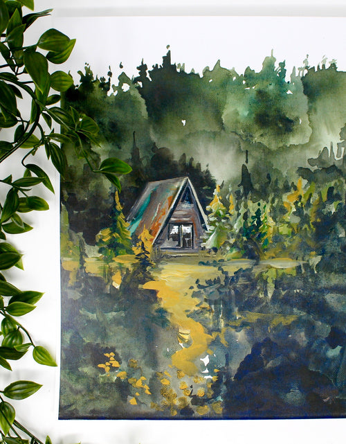 Load image into Gallery viewer, Cozy Cabin Print 11x14 Adventure Print Home Decor Cabin Watercolor Inspirational Wall Art
