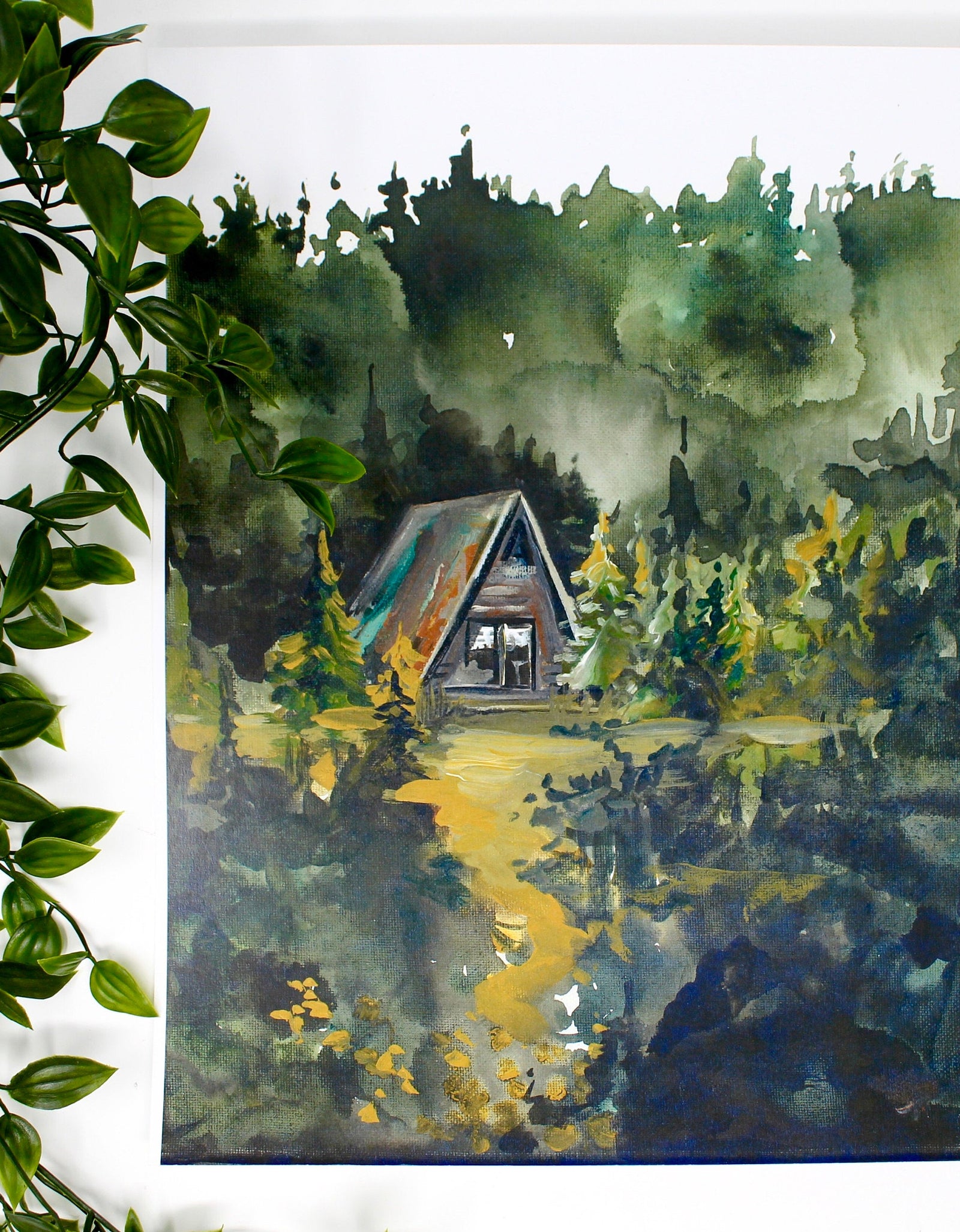 Cozy Cabin Print 11x14 Adventure Print Home Decor Cabin Watercolor Inspirational Wall Art